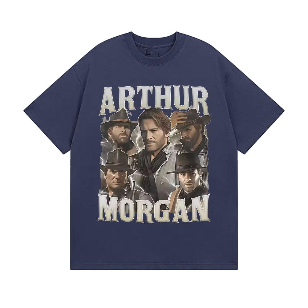2025 Summer Classic Arthur Morgan Graphic 100 Pure Cotton Printed Tshirt Mens Vintage High Quality Unisex Gothic Oversized