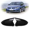 2pcs Gloss Black Door Wing Mirror Cover Caps Casing For VW Golf MK7 2015-2019