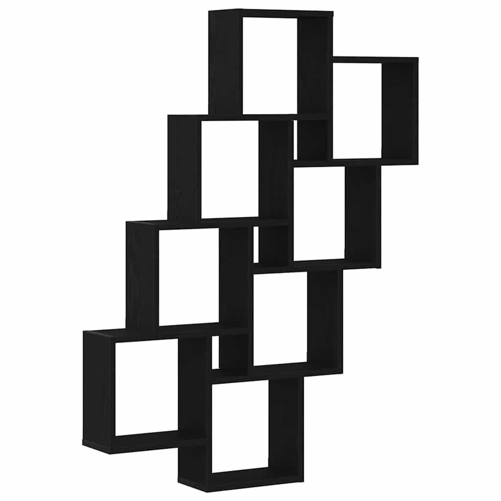 Wall Shelf Black Oak Look 90 x 15 x 119.5 cm Engineered Wood