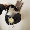 Casual Cloth Bag Small Bag Travel Messenger Bag New Trendy Fashion Versatile Shoulder Bag Women's Solid Color Dumpling Bag