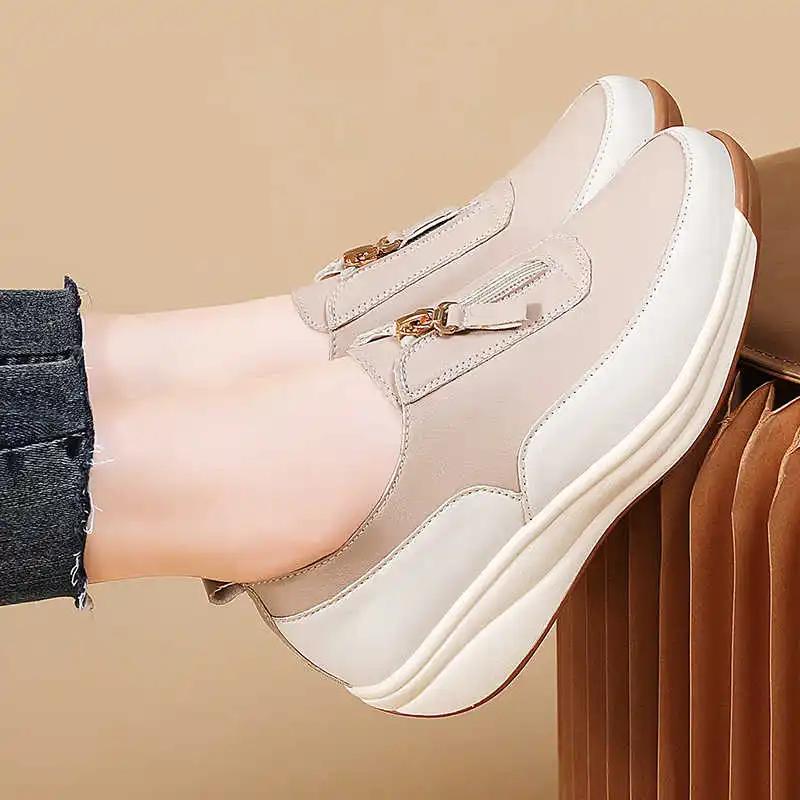 Chunky Spring-autumn Shoes Ladies Green Casual Shoes Sneakers Brown Boots Women Sport Tene Topanky Topanky Snaeaker