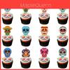 Halloween Schedel Taarttopper Papier Feestdecoratie Voor Spookachtige Feesten