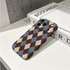 Classic Retro Plaid Argyle Geometric Pattern Art Film Aesthetic Protective Shockproof Bumper Case Cover For iPhone 14 15 16 Pro Max Plus