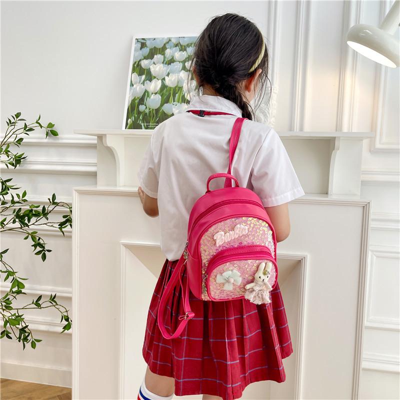 School Bag New Love Girl Bunny Backpack Foreign Style Sequins Children's Bag Light Spine Protection