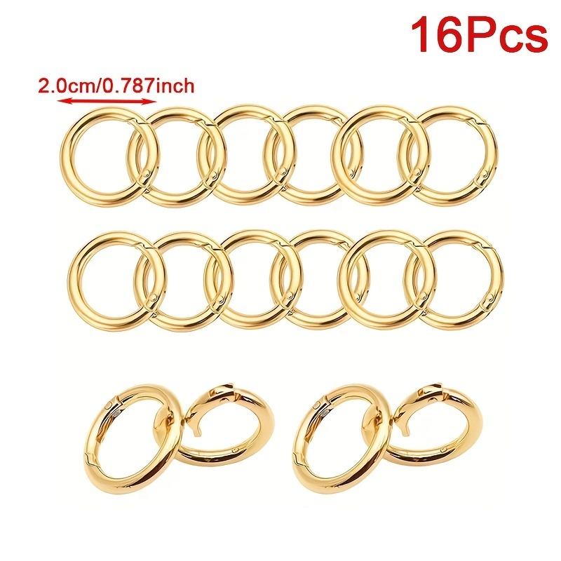

16-Inch Multi-Color Metal O-Ring Snap Hooks, Openable Circular Clips for Backpack & Key Chain Use