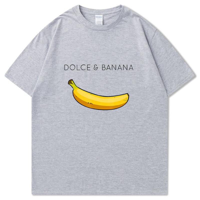 Summer Men's T-shirt High Quality 100% Cotton Funny Banana Printing Casual Loose O-neck Men Short Sleeve T-shirt Male Tees Tops