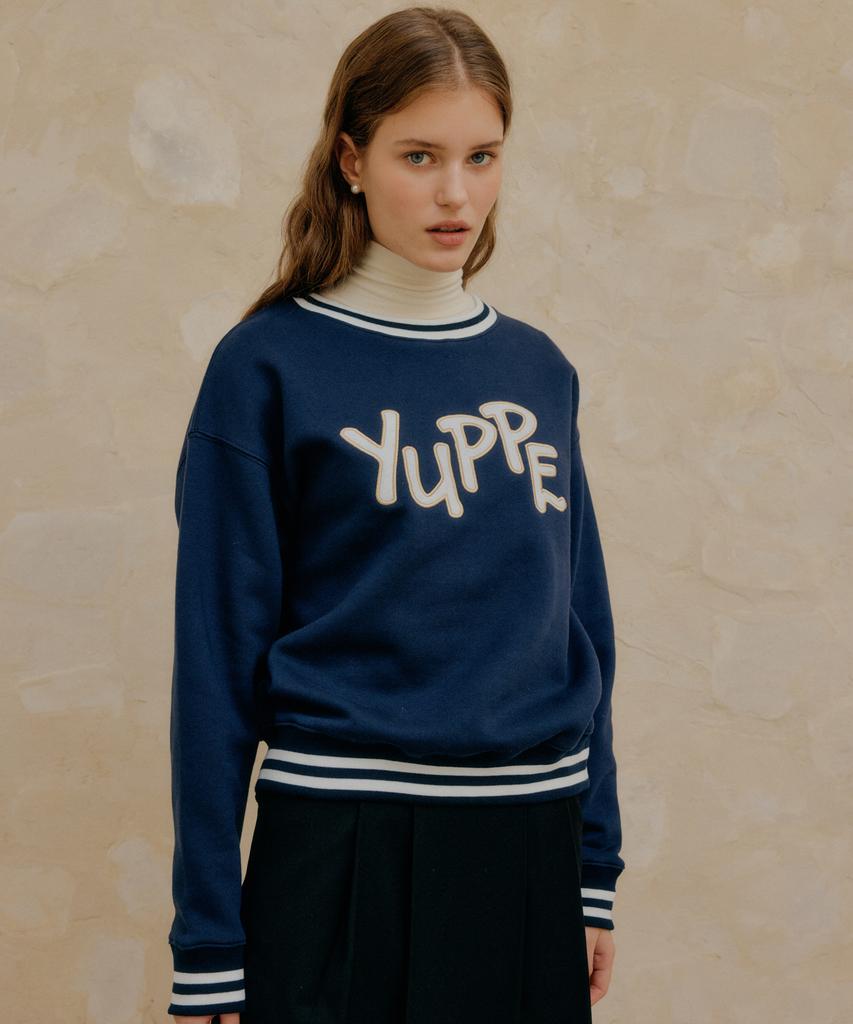 YUPPE Lettering Sweatshirt_Navy