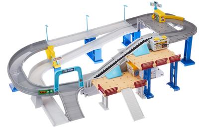 Takara Tomy Tomica Tomica Action Highway Miniature Car Toy for Ages 3 and Up 2-Speed Control!