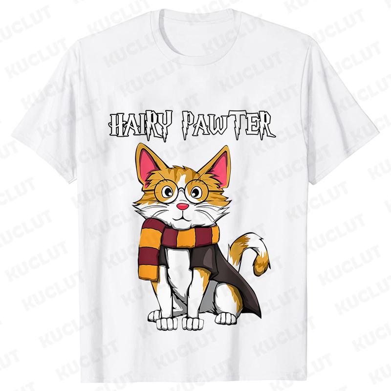Cute Potter Cats Women T-Shirt Fashion Plus Size Unisex Tshirt Harajuku Short Sleeve Top Tees O Neck Mother Gift Female Clothing