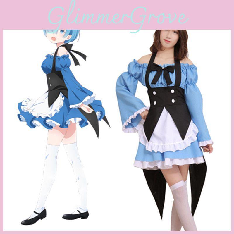 Elegantes Re Zero Kara Hajimeru Lsekai Seikatsu Rem Ram Dienstmädchenkleid Cosplay Kostüm Outfit Mit Exquisiter Verarbeitung