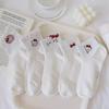 Women's Cute Cat Lace Ankle Socks - White Milk Kitty, Thin Mesh Bow Design