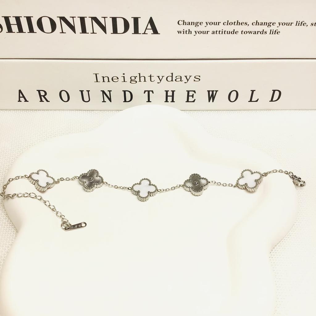 Bransoletka 13mm Czterolistna Koniczyna Pięć Kwiatów 18K Modna Wysokiej Klasy Bransoletka Damska