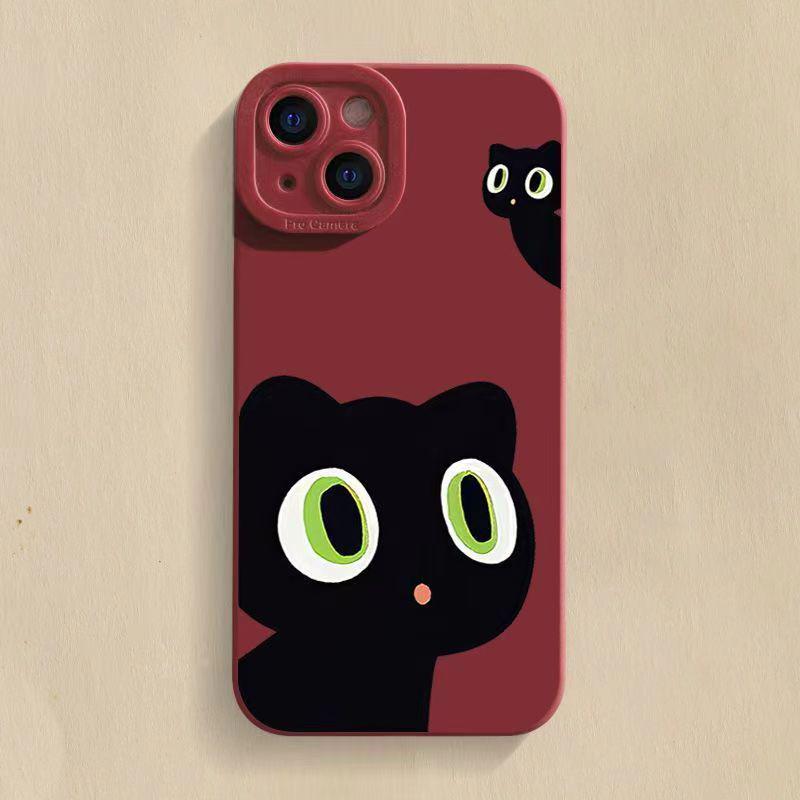 Black Cat Anti-Drop Phone Case for iPhone 8/XR/12/13/14Promax