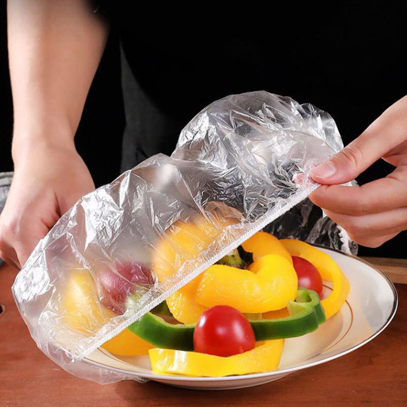 Reusable Disposable Food Cover Plastic Wrap Durable Elastic Food Lids For Bowls Elastic Plate Covers For Kitchen Food Saver Bag