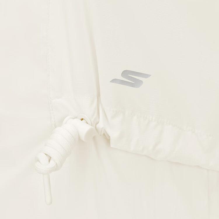 Skechers Fashion Versatile Solid Color UV Protection Woven Hooded Long Sleeve Jacket Women Jackets Vintage-White P225W001-01QZ