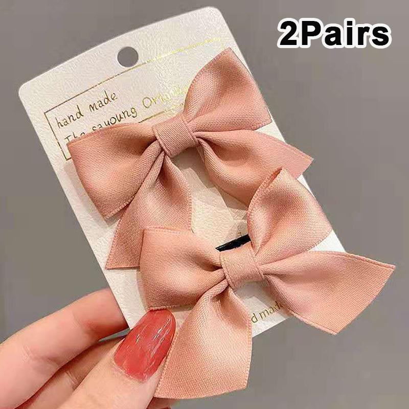 2Pairs Lovely Bow Headgear Sweet Little Girl Hair Accessories Summer Girls Net Red Baby Hairpins Children Hair Clips Gifts