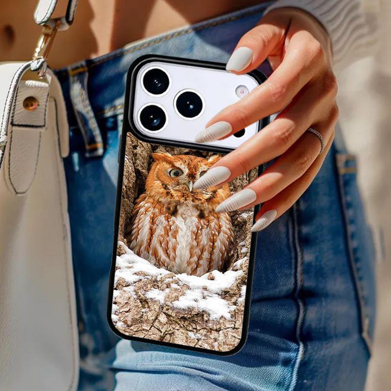 Owl Animal Pattern Soft Phone Case For iPhone 17 Air 14 15 13 12 Max Cover For Apple 16e 11 Pro Max Plus Coque