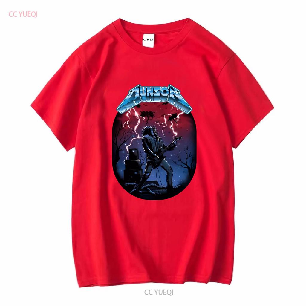 Eddie Play Guitar Stranger for ST4 Fans MunSon T Shirt vintage Washed Versatile Soft Unisex Stretched homme Comfortable