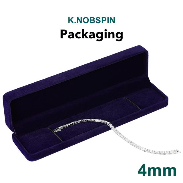 

Браслет из настоящего муассанита для женщин из стерлингового серебра 925 пробы с бриллиантами 4 мм, цепочки с сертификатом GRA, ювелирные украшения 17cm