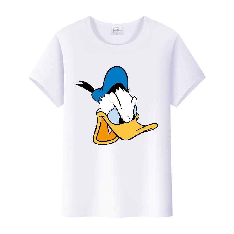 Kawaii Donald Duck Plus Size Tee Ladies Graphic Clothes Summer Women Short Sleeve T-shirt Disney Cartoon Men Tshirt Female Tops