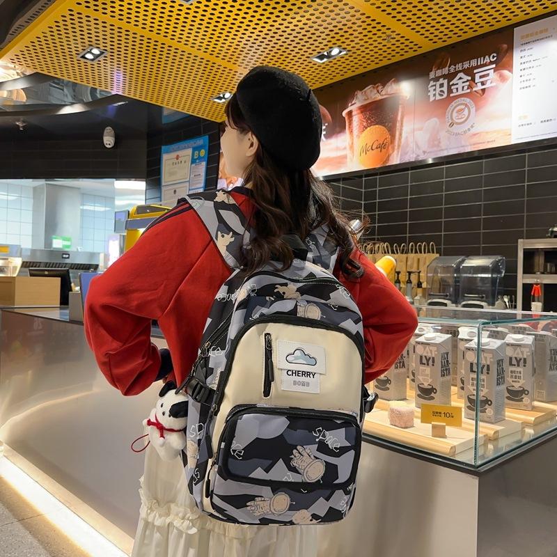 Schoolbag Schoolbag for Junior High School Students 1011 New College Students Simple and Versatile Multi-layer Niche Design Girl Backpack