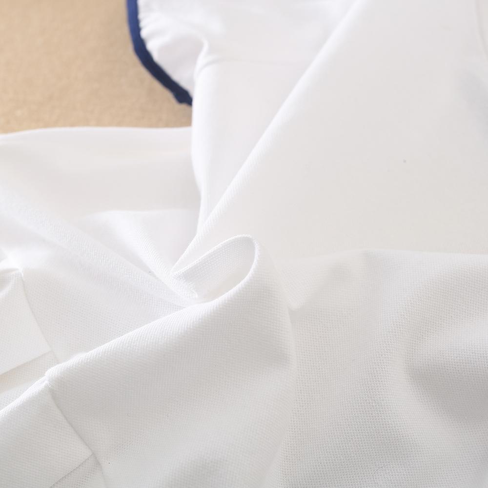 Girls' White Summer Dress V-Neck Polo Pleated Dress for School 5-12 Years Girls Clothing