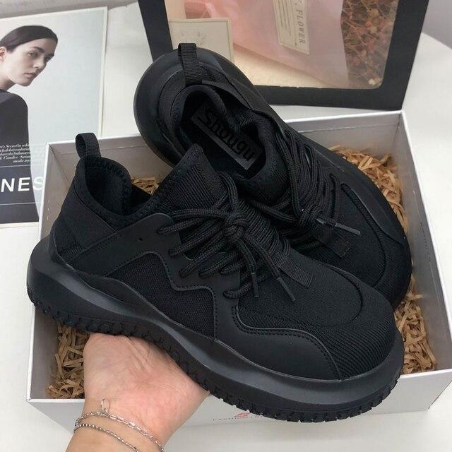 

Обувь для папы, трендовые весенние новые модные кроссовки в тон, повседневные женские туфли на толстой подошве с большим носком 35