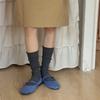 Laid-back Retro Calf Socks for Autumn and Winter, Solid-color Knitted Socks, Mid-calf Socks for Slimming, Pile Pile Socks