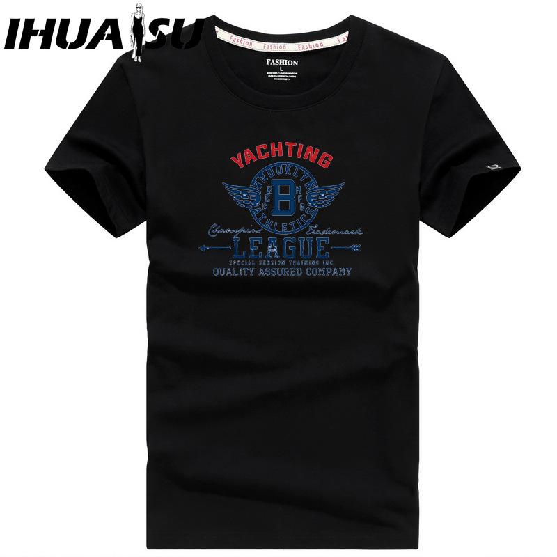 IHUASU Kurzarm-T-Shirt aus Baumwolle für Herren, modisch, lockeres Halbarmhemd, bedrucktes mitfühlendes Hemd