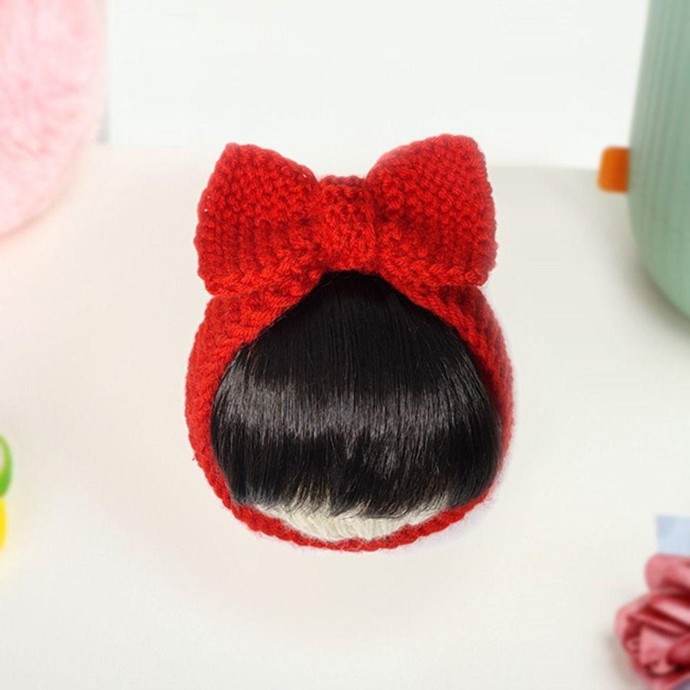 Props Decor Newborn Princess Wig Headband Toddler Neat Bang Baby Hair Wig Knitted Bow Bang