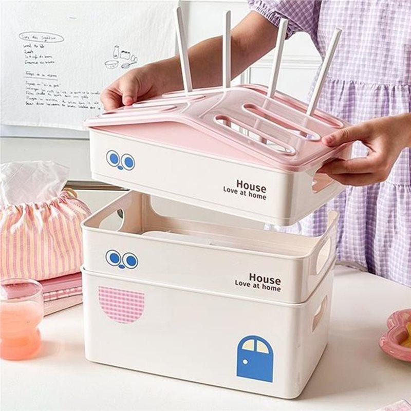 A25F-Wifi Router Box Storage Organizer TV Cabinet Top Box Concer Desktop Cable Management Home Decoration B