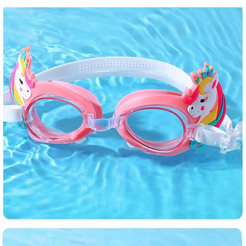 Cartoon Colorful Pony Children's Diving Glasses Children Swimming Goggles Waterproof Anti Fog Adjustable Glasses
