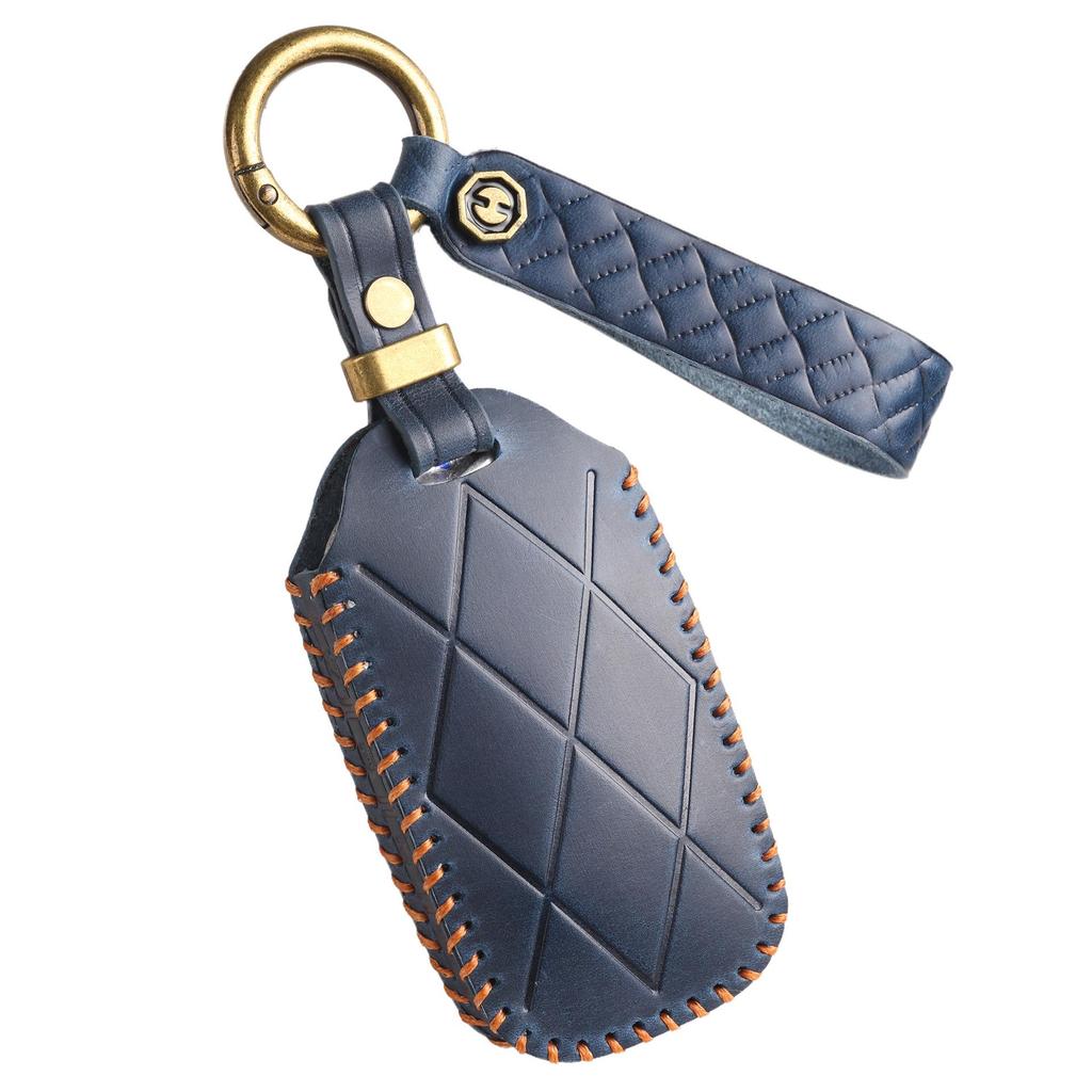 Retro Genuine Leather Key Cover for Genesis GV60/GV90