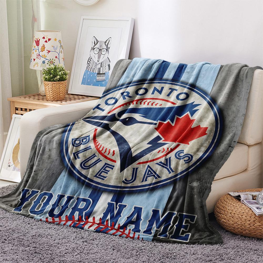 Custom Name Toronto Blue Jays2 Flannel Blanket, High quality Comfortable for All Seasons, Home Decor, Warmth and Comfort
