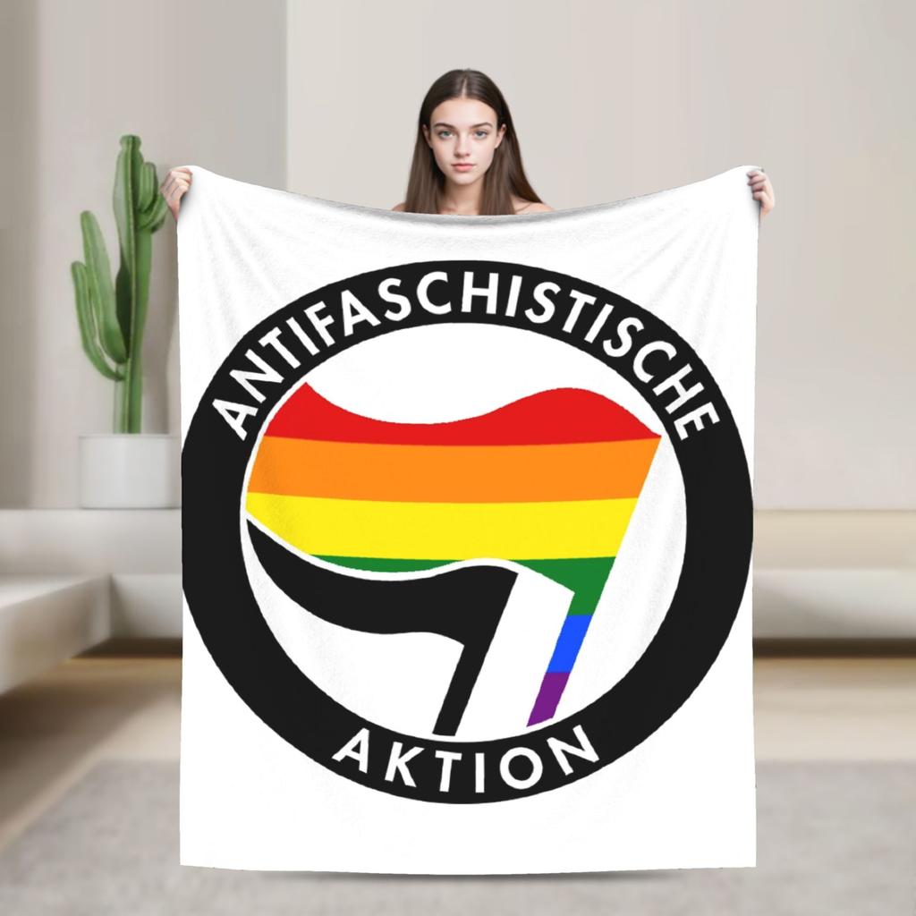 Antifaschistische Aktion Weiche Decken Camping Plüsch Überwurfdecke Flauschige Couch Sessel Flanell Tagesdecke Sofa Bettbezug