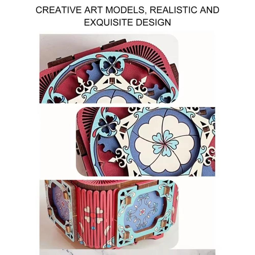 Model Kit 3D Puzzle Music Box Handmade Assembly Ring Box Exquisite Music Box Wood Puzzles  Teen