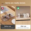 Large Capacity Kitchen Rack Pot Stainless Steel Divider Adjustable Lid Organizer with Expandable Storage Ventilated Base Rust-Proof Cabinet