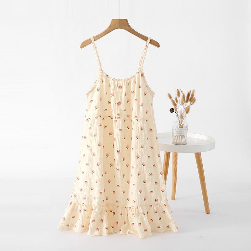 Summer Women's Sleeveless Camisole Nightgown, Comfortable Home Sleepwear