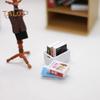 1:12 1:6 Scale Mini Dollhouse Accessories Miniature Hat And Coat Rack Stand Book Clothes Hanger Set Tiny Stuff for Dollhouse Bedroom