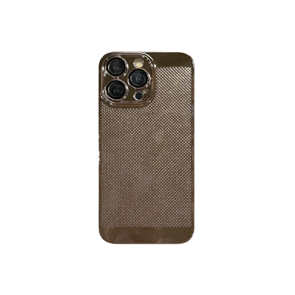 Electroplated Borderless Heat Dissipation Mobile Phone Case Is Suitable for Apple 15PROMAX Trend 14 Mesh 13 Hard Case 15 Fine Holes