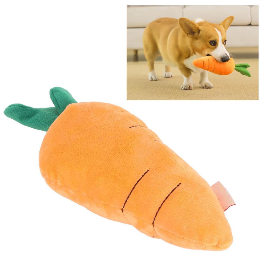 Carrot Dog Squeaky Toys Bite Resistant Relieve Anxiety Dog Squeaky Chew Toys Carrot Shaped Dog Toy for Playing