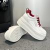 Genuine Leather Women Casual Shoes 8cm Platform Sneakers Heel White Shoes Comfortable Non Slip Walking Shoes for Women