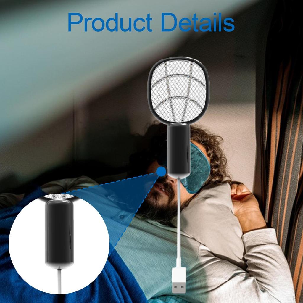 Mini Mosquito Zapper Racket Fly Killer Swatter for Outdoor Gatherings Patio