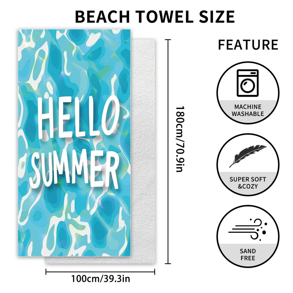 New, Double-sided Velvet Beach Towel Quick-drying Sports Towel Printed Bath Towel