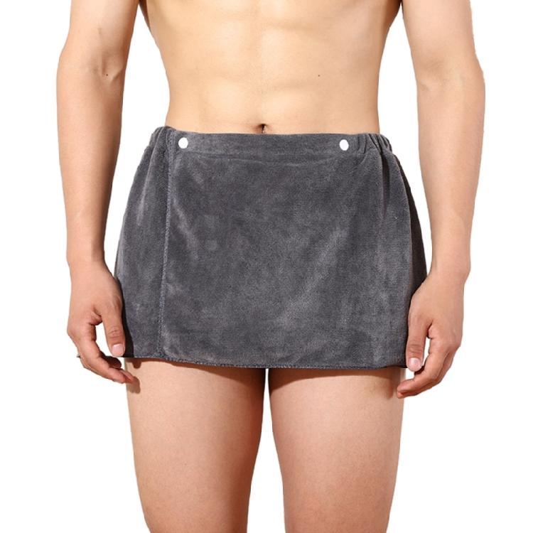 

Men Male Bathhouses Shower Room Bathing Towel Beach Home Short Pants Coral Fleece сірий