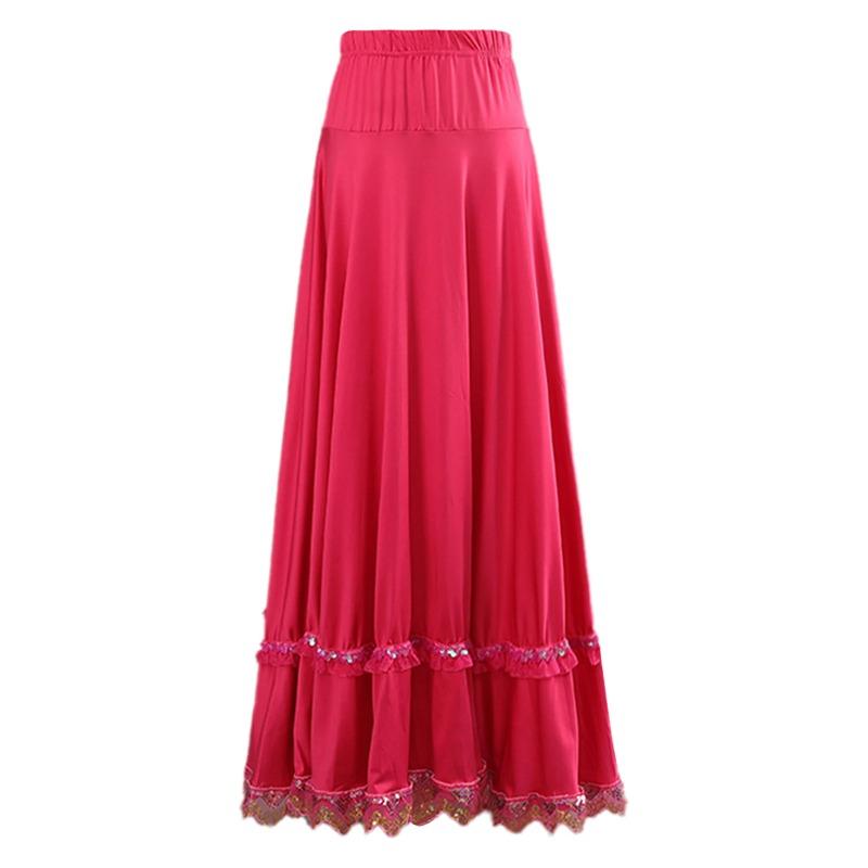 Damen Standard Flamenco Tanzröcke Lyrische Standard Fließende Maxiröcke Ballett Klassisch Ethnische Tanzaufführung Kostüme