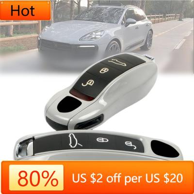 Interior Mouldings Key Case Cover Shell Replacement Remote Control Fob Cover Grey Track For Porsche Macan Boxster 718 911 Paname