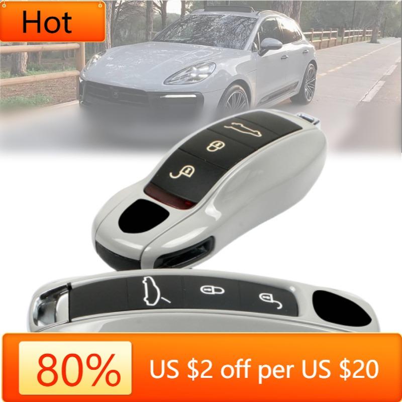 Interior Mouldings Key Case Cover Shell Replacement Remote Control Fob Cover Grey Track For Porsche Macan Boxster 718 911 Paname
