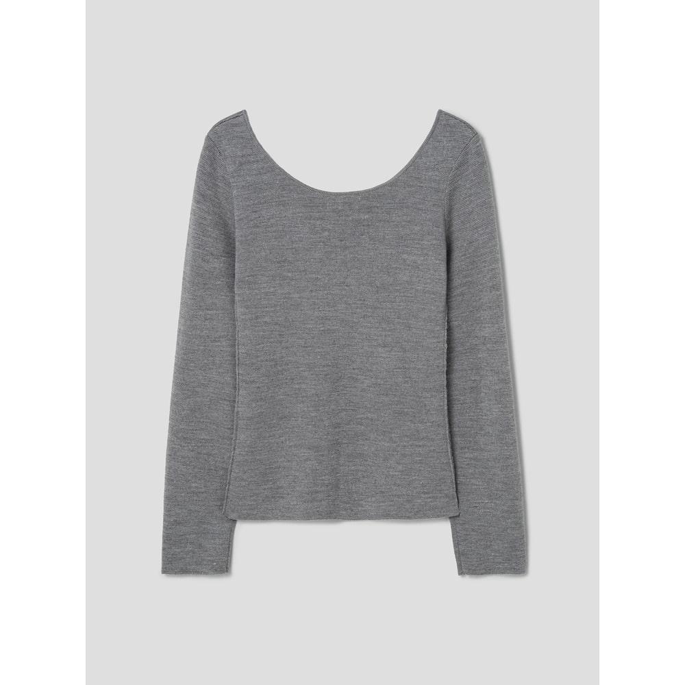 Anggae Scooped Neck Pullover Gray