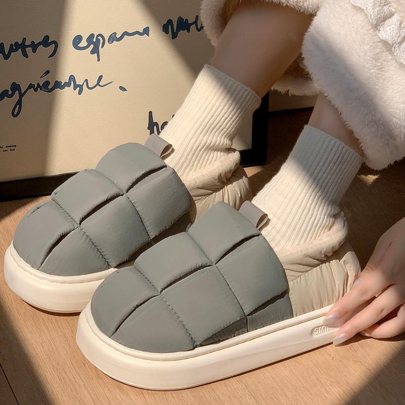 Waterproof Cotton Slippers Men's New Bags and Autumn and Winter Indoor Home Non-slip and Warm Bag Head Wool Cotton Shoes Outside